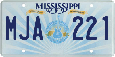 MS license plate MJA221