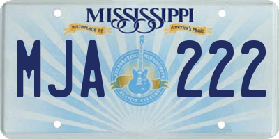 MS license plate MJA222