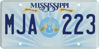 MS license plate MJA223
