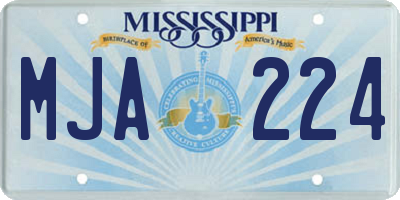 MS license plate MJA224