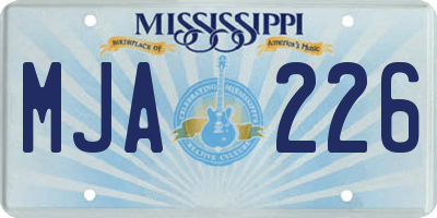 MS license plate MJA226