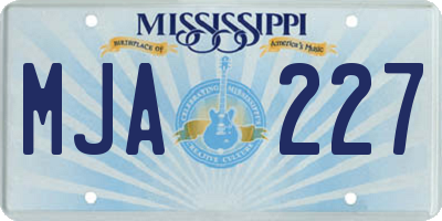 MS license plate MJA227