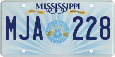 MS license plate MJA228