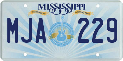 MS license plate MJA229