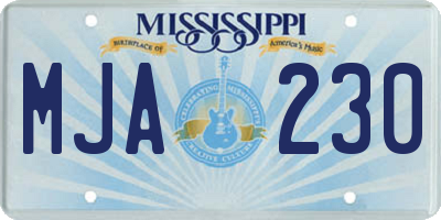 MS license plate MJA230
