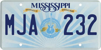 MS license plate MJA232
