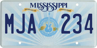 MS license plate MJA234