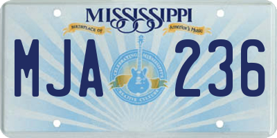 MS license plate MJA236