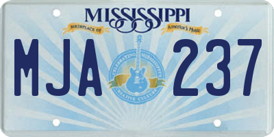 MS license plate MJA237