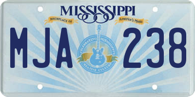 MS license plate MJA238