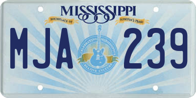 MS license plate MJA239
