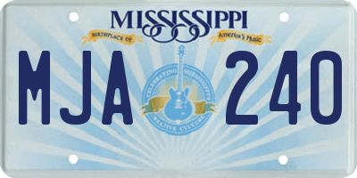 MS license plate MJA240