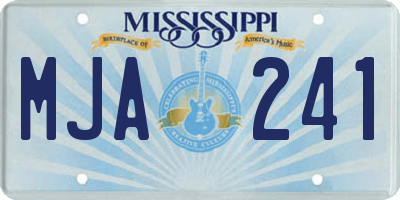 MS license plate MJA241