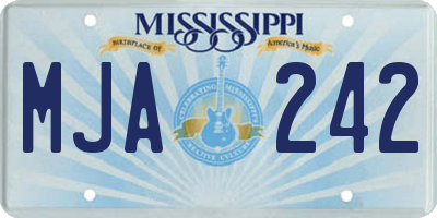 MS license plate MJA242