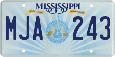 MS license plate MJA243