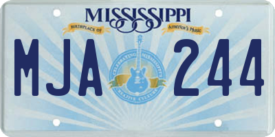 MS license plate MJA244