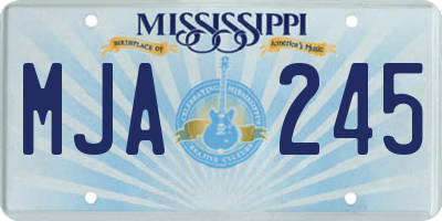 MS license plate MJA245