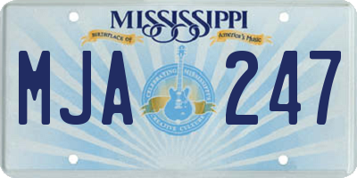 MS license plate MJA247