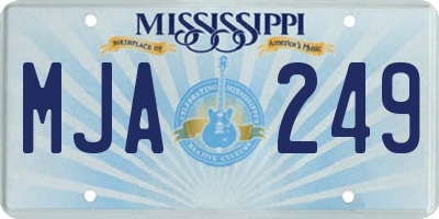 MS license plate MJA249