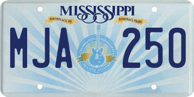 MS license plate MJA250