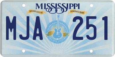 MS license plate MJA251