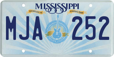 MS license plate MJA252