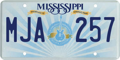 MS license plate MJA257