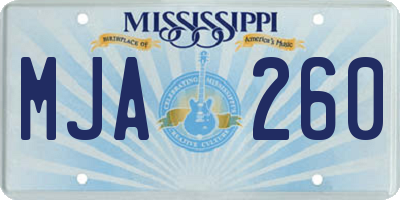 MS license plate MJA260