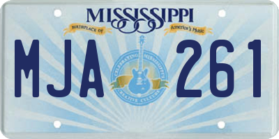 MS license plate MJA261