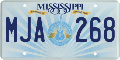 MS license plate MJA268