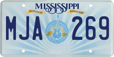 MS license plate MJA269