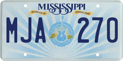 MS license plate MJA270