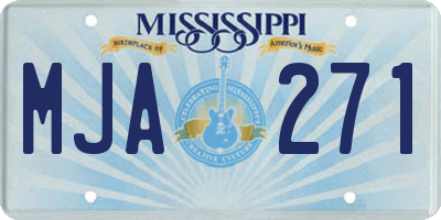 MS license plate MJA271