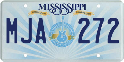 MS license plate MJA272