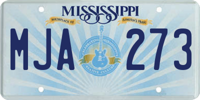 MS license plate MJA273
