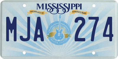MS license plate MJA274