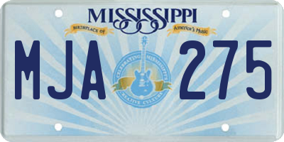 MS license plate MJA275