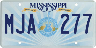 MS license plate MJA277