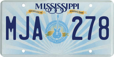 MS license plate MJA278