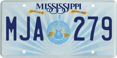 MS license plate MJA279