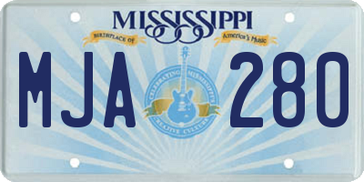 MS license plate MJA280