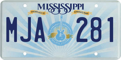 MS license plate MJA281