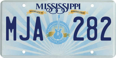 MS license plate MJA282