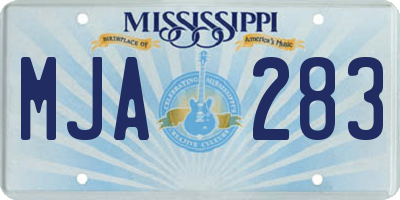 MS license plate MJA283
