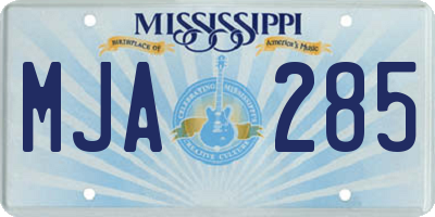 MS license plate MJA285