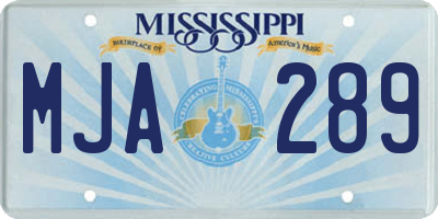 MS license plate MJA289