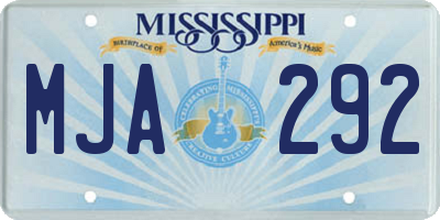 MS license plate MJA292