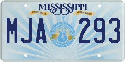 MS license plate MJA293