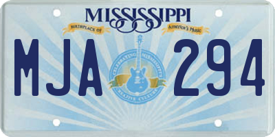 MS license plate MJA294