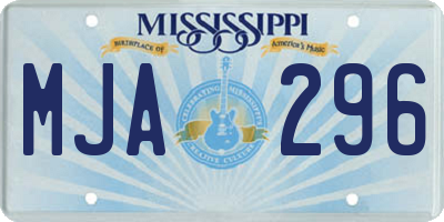 MS license plate MJA296
